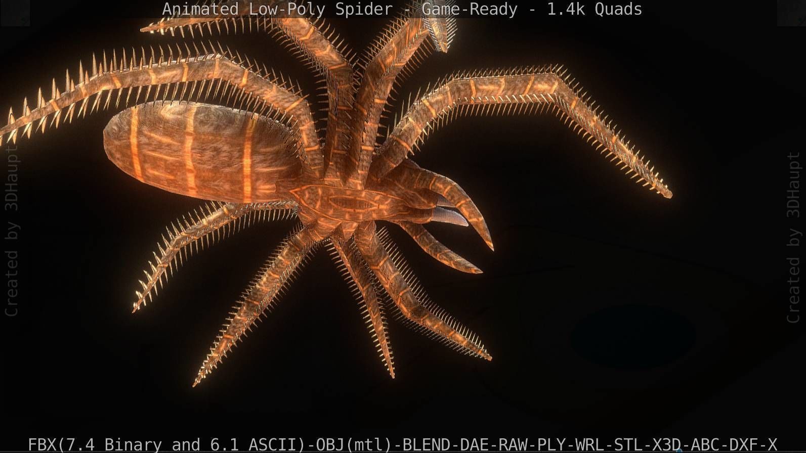 Spider Rigged and Game Ready Low-poly 3D model_50