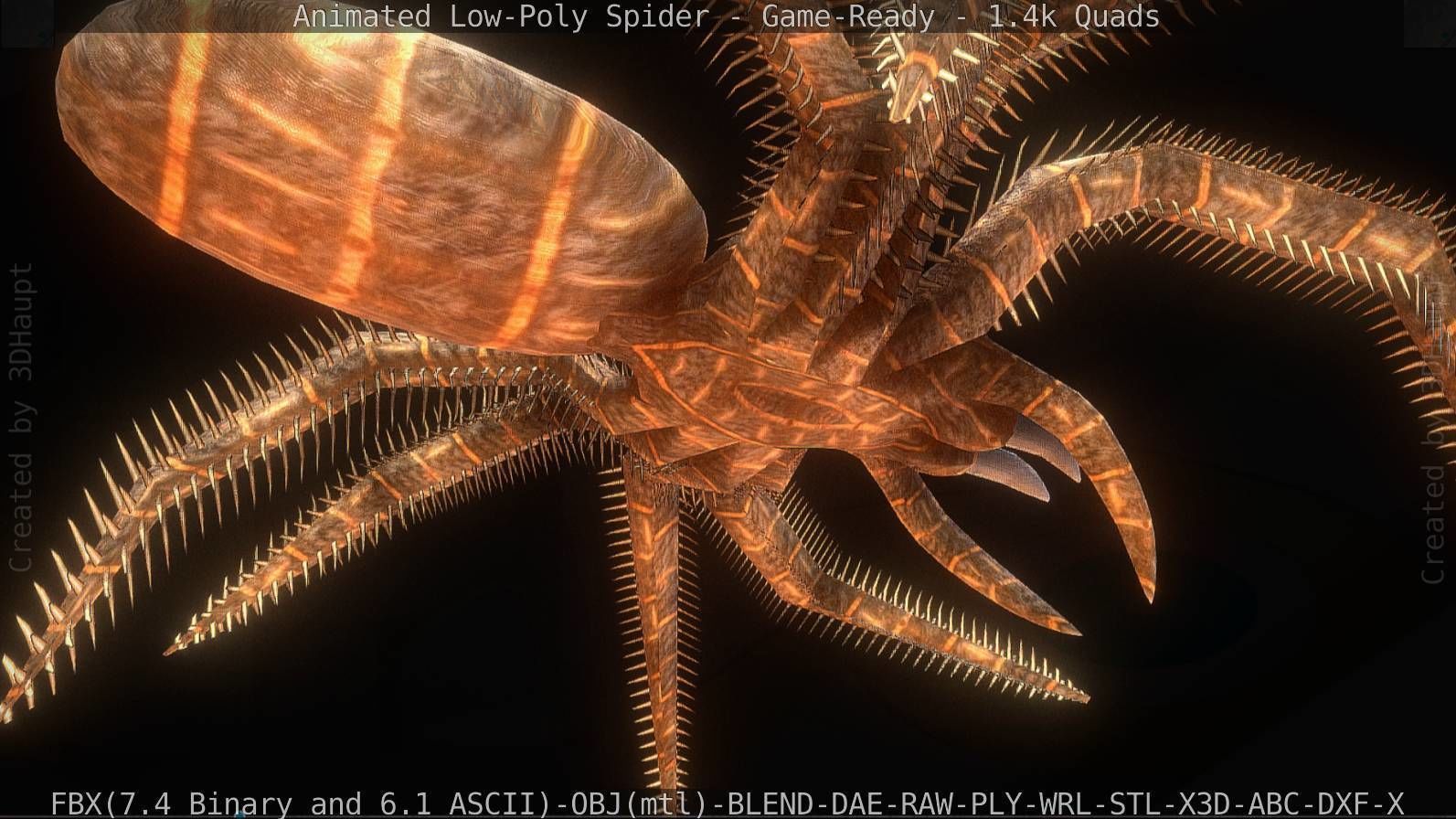 Spider Rigged and Game Ready Low-poly 3D model_44