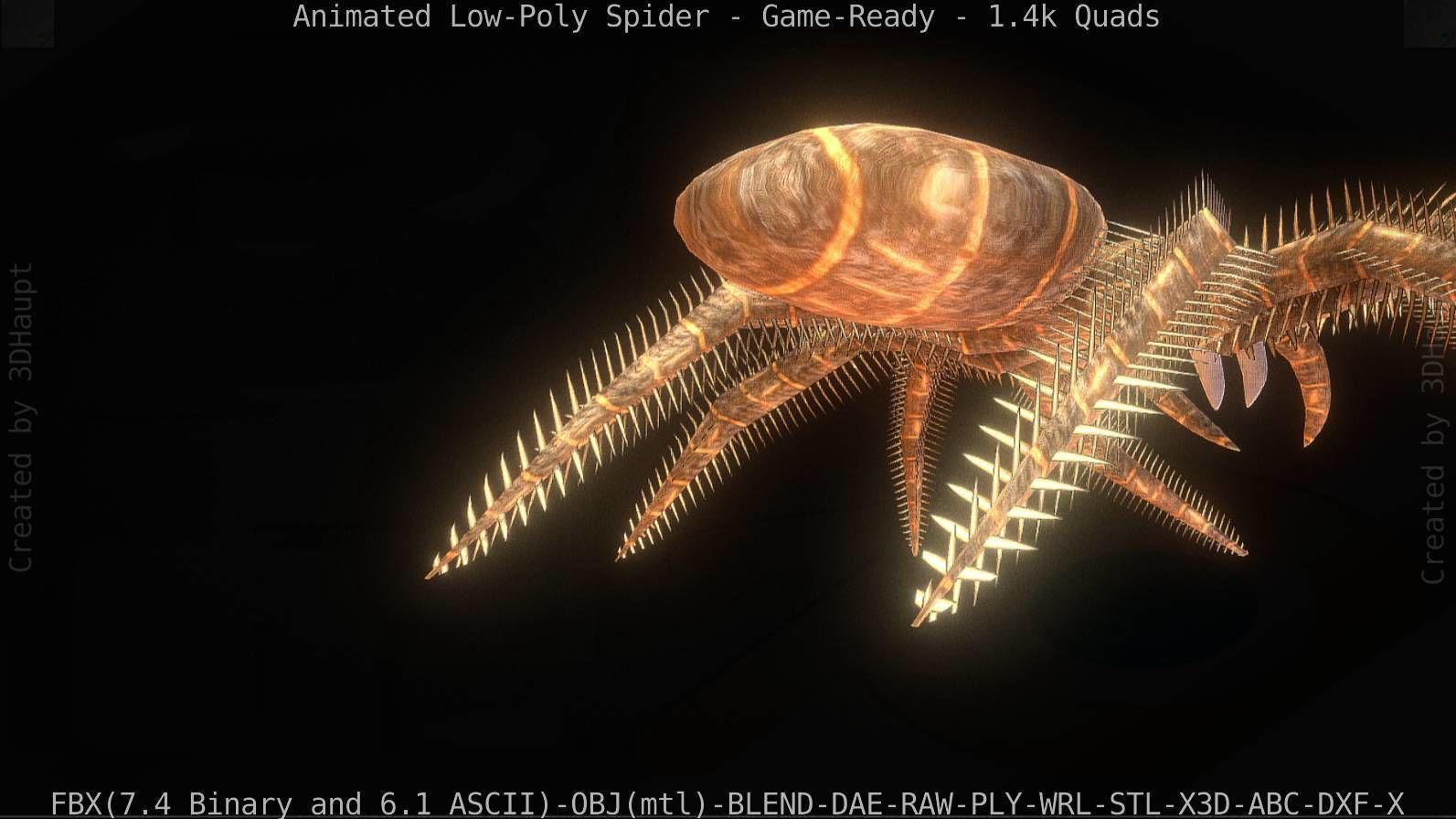 Spider Rigged and Game Ready Low-poly 3D model_89
