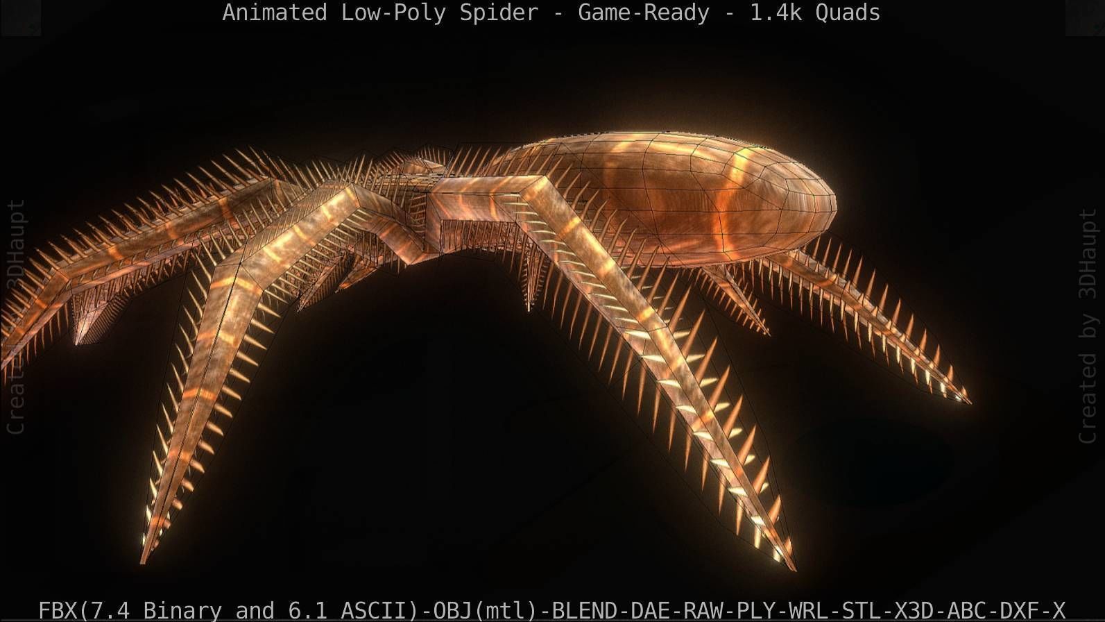 Spider Rigged and Game Ready Low-poly 3D model_113