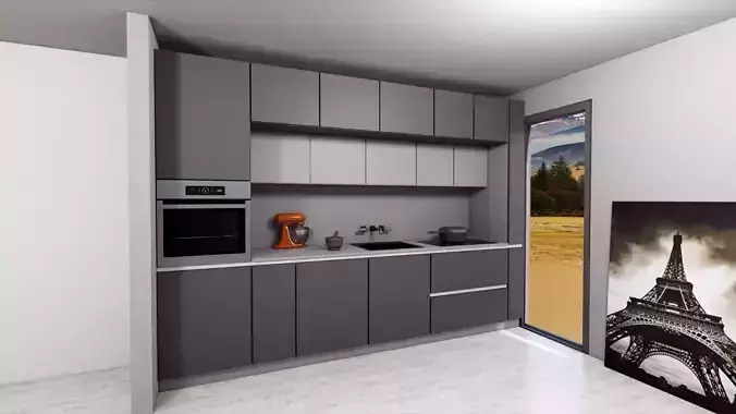modern kitchen with island