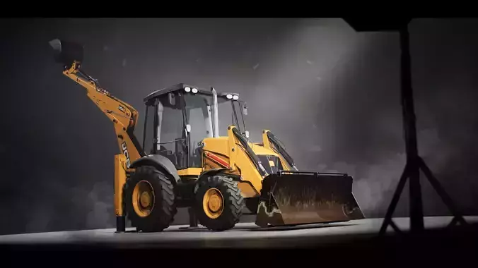 Loader JCB 3CX Eco Low-poly 3D model