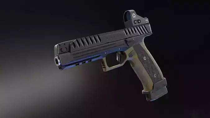 Laugo Alien Pistol Low-poly 3D model