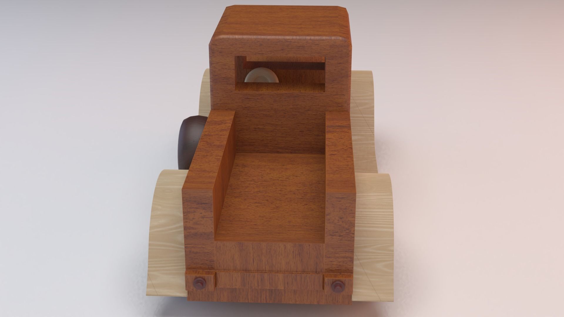 Wooden toy car 3D model_4