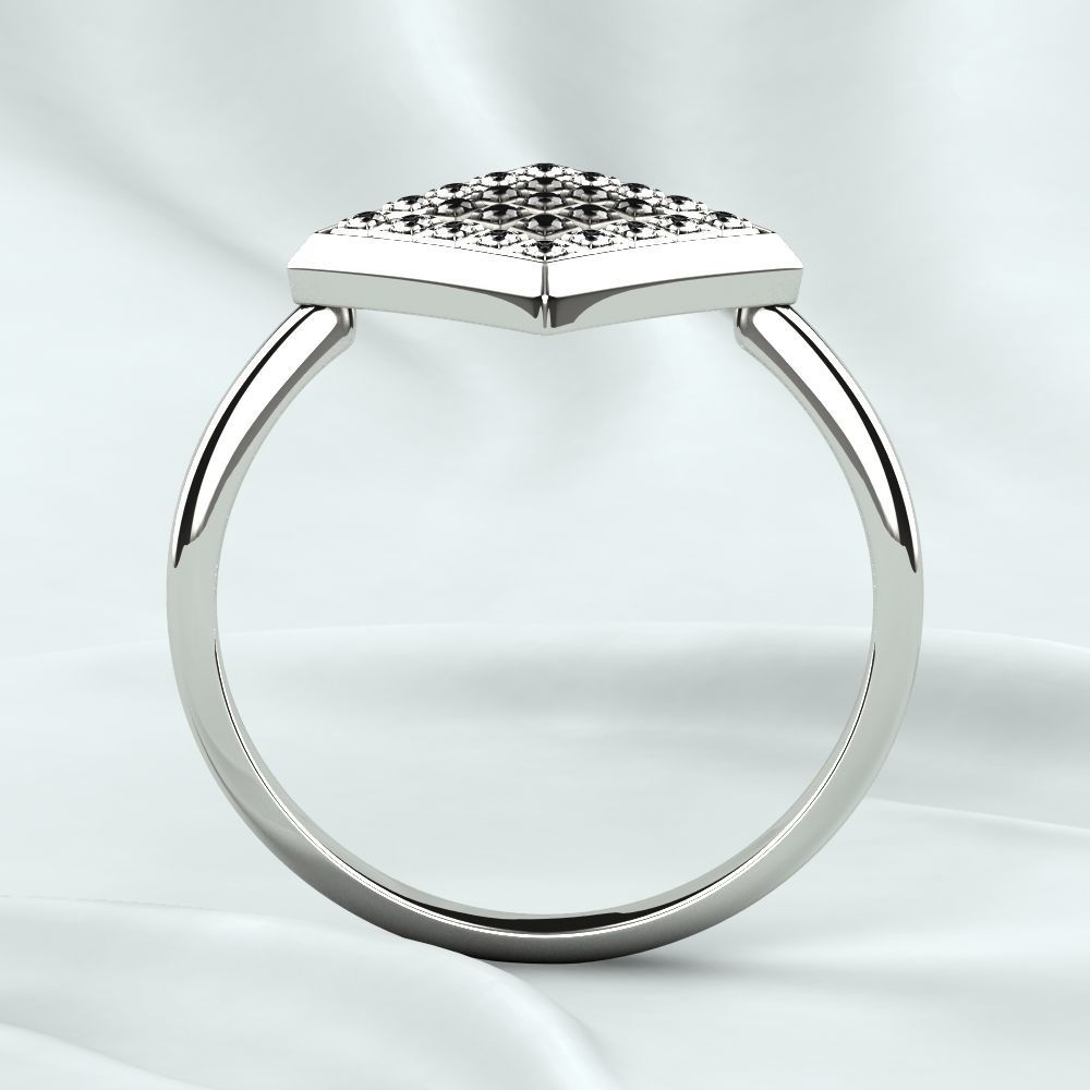 Rhodium Plated Quad Gold Ring 3D print model_12