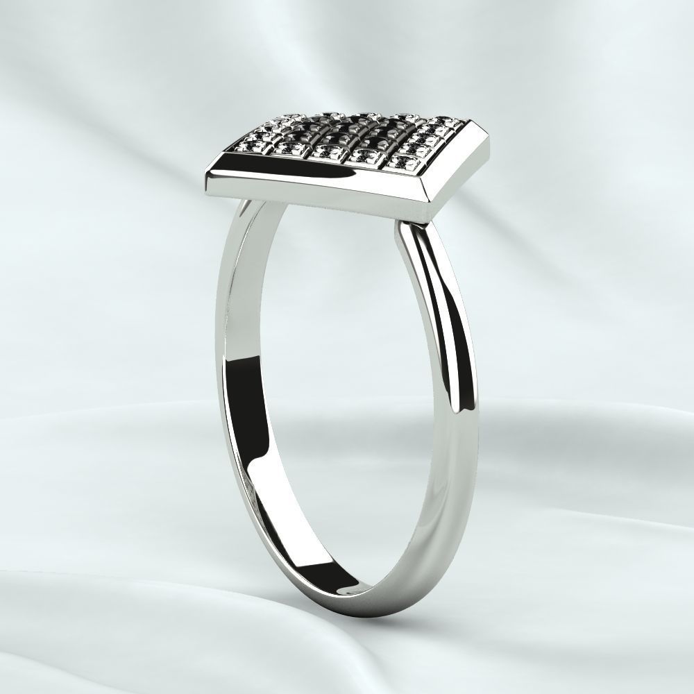 Rhodium Plated Quad Gold Ring 3D print model_16