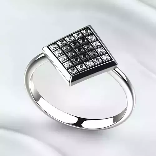 Rhodium Plated Quad Gold Ring 3D print model