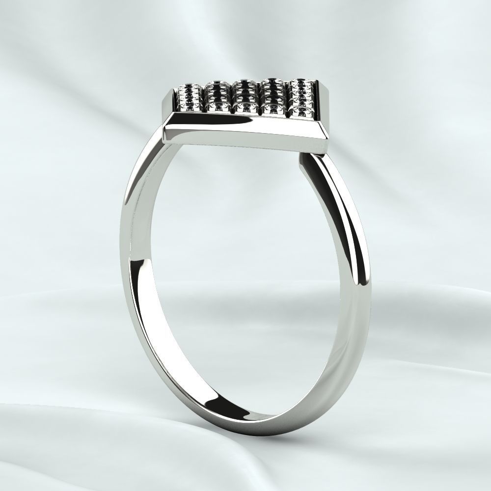 Rhodium Plated Quad Gold Ring 3D print model_15