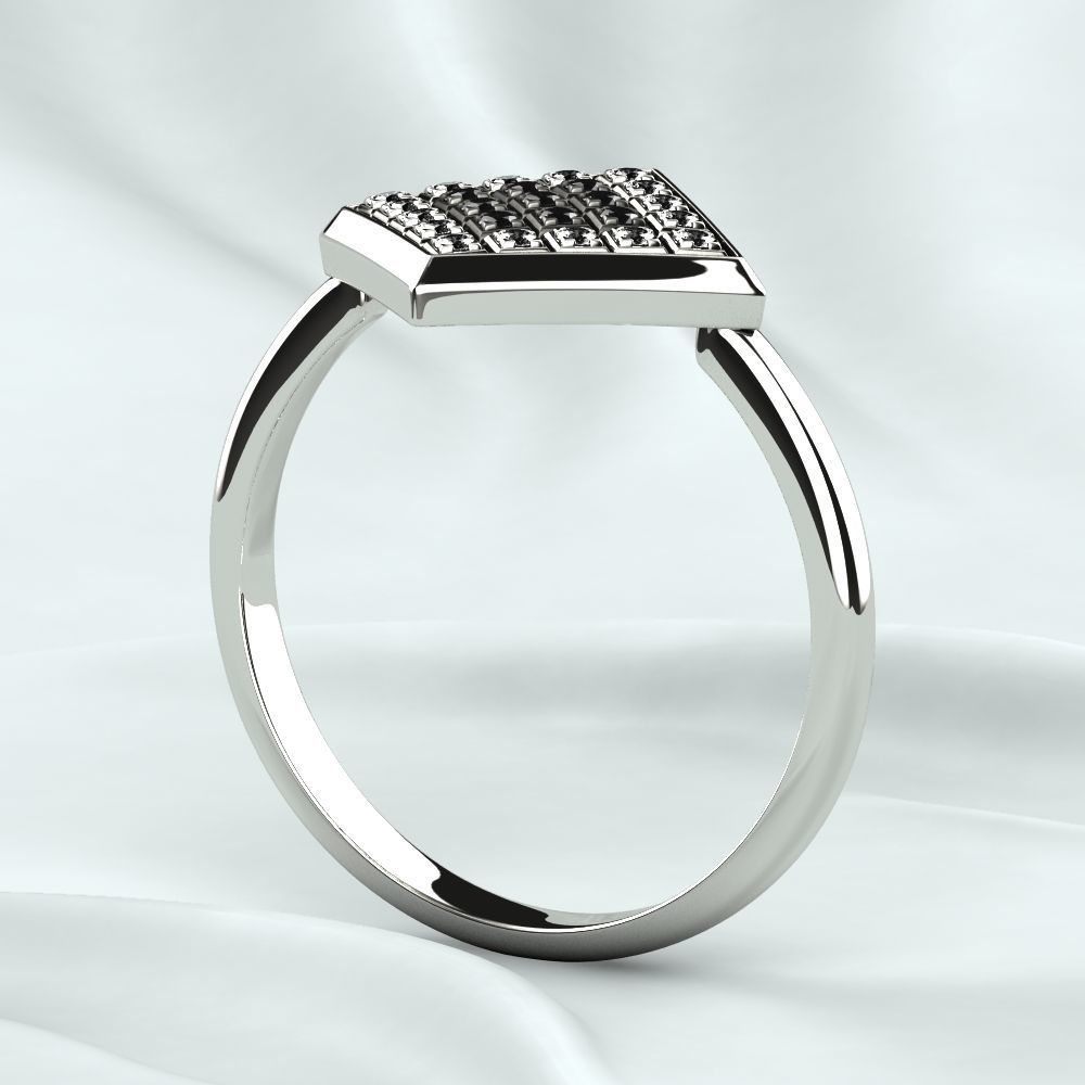 Rhodium Plated Quad Gold Ring 3D print model_14