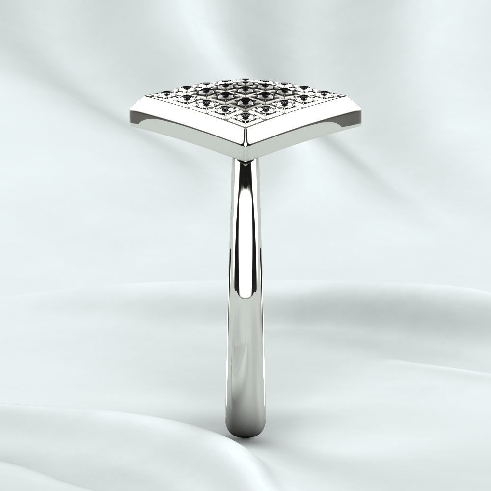 Rhodium Plated Quad Gold Ring 3D print model_18