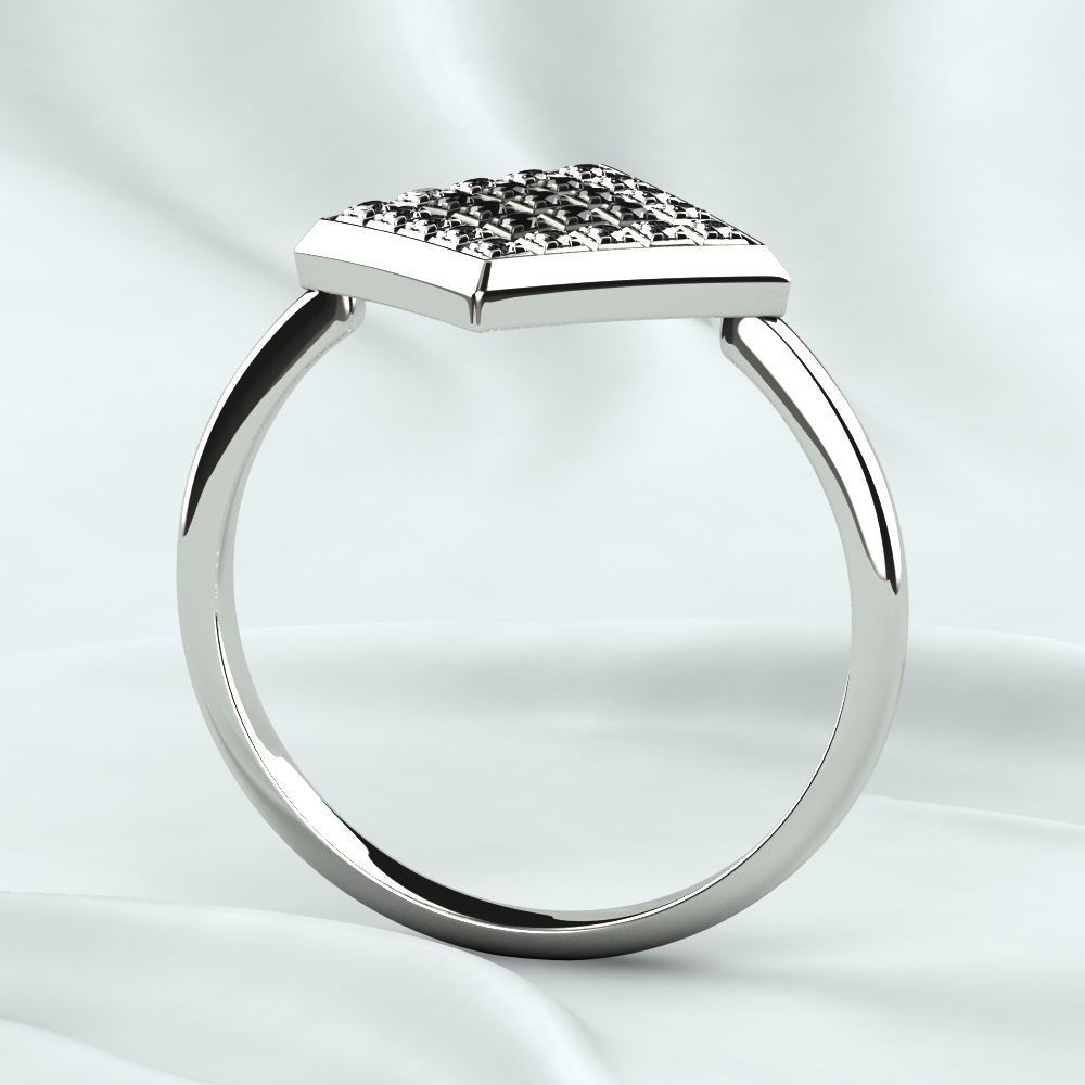 Rhodium Plated Quad Gold Ring 3D print model_13