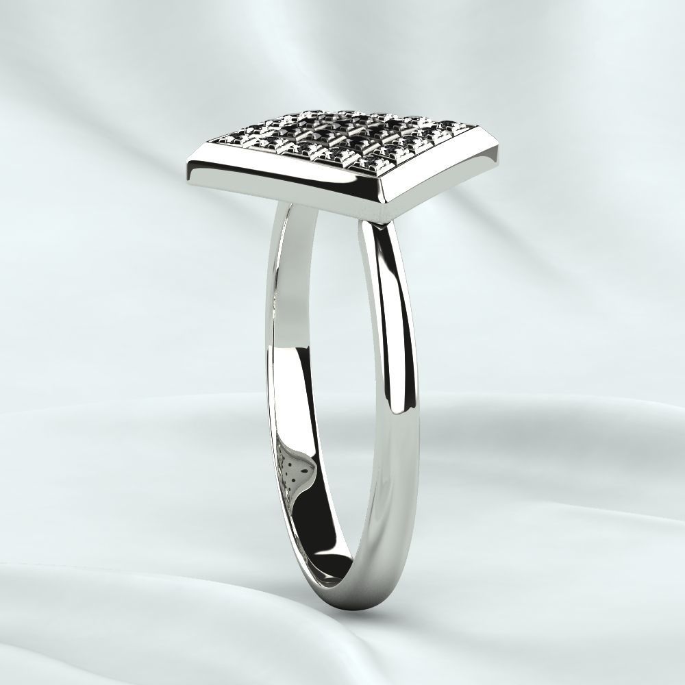 Rhodium Plated Quad Gold Ring 3D print model_17