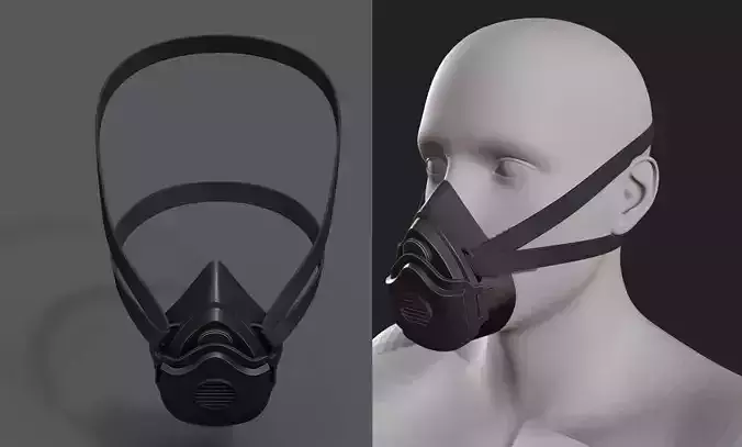 Gas mask helmet 3d safety isolated fantasy human futuristic 