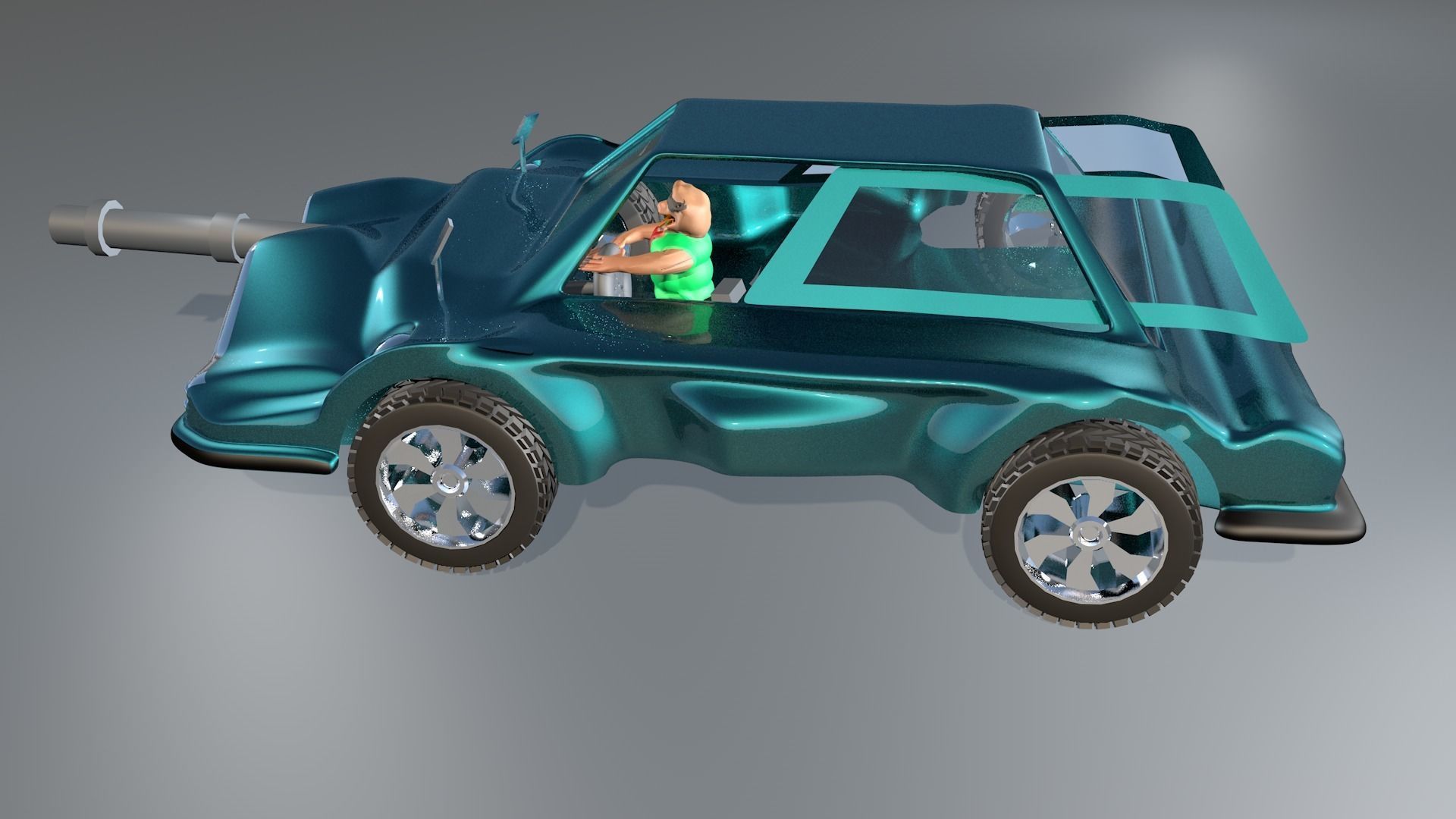 3d Game Car Model Style Six Low-poly 3D model_5