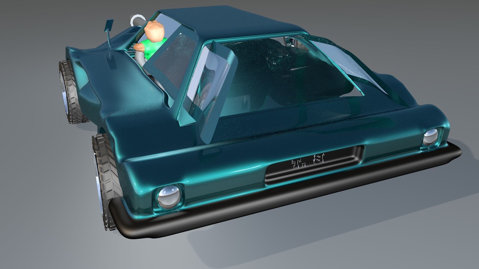 3d Game Car Model Style Six Low-poly 3D model_4