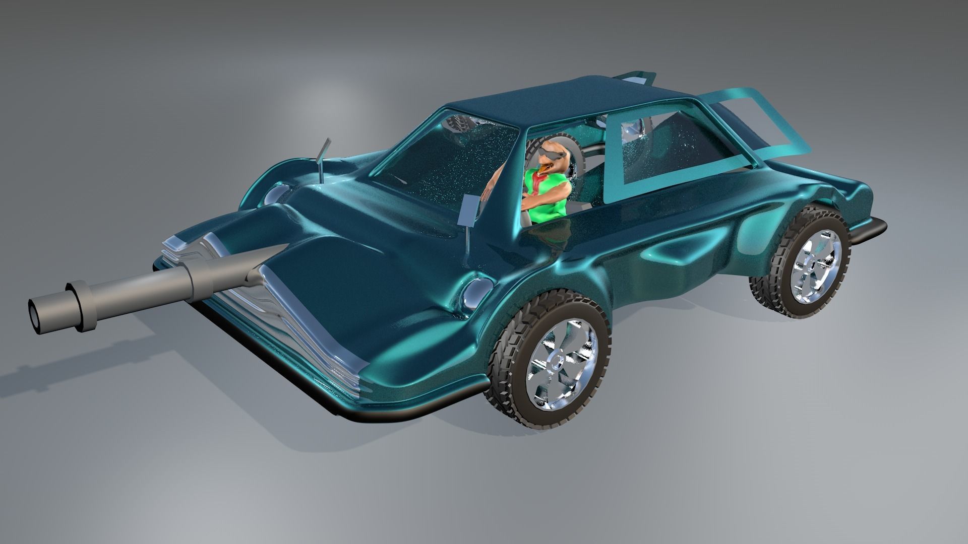 3d Game Car Model Style Six Low-poly 3D model_1