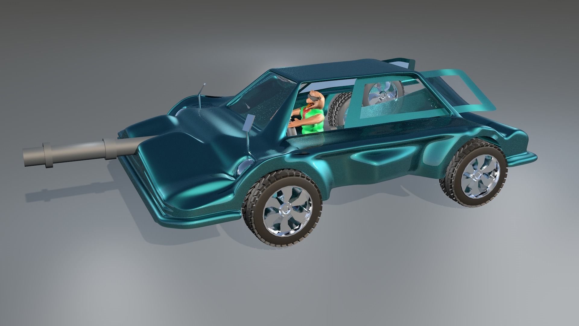 3d Game Car Model Style Six Low-poly 3D model_6