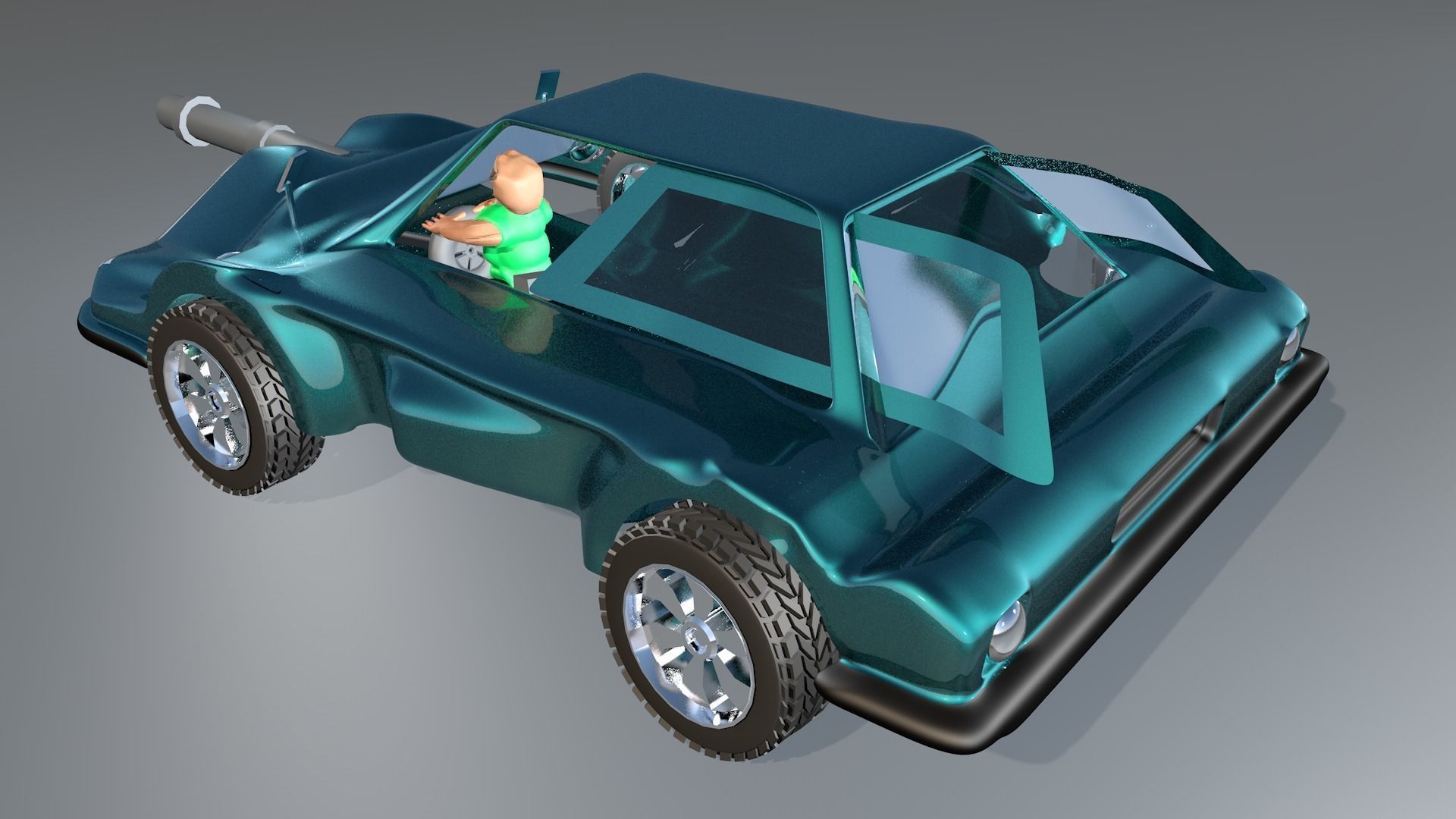 3d Game Car Model Style Six Low-poly 3D model_3