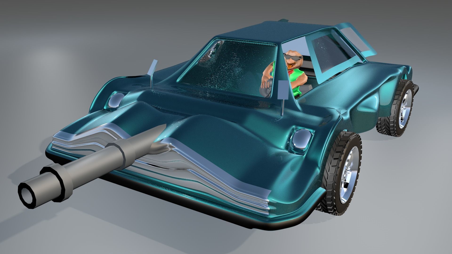 3d Game Car Model Style Six Low-poly 3D model_2