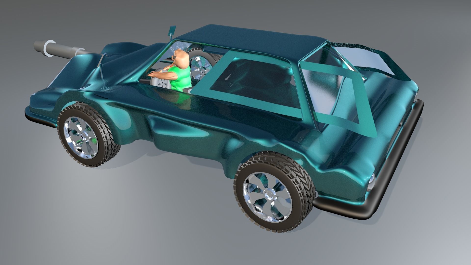 3d Game Car Model Style Six Low-poly 3D model_7