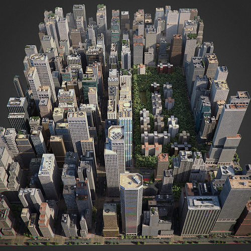 Realistic City R1 3D model 2