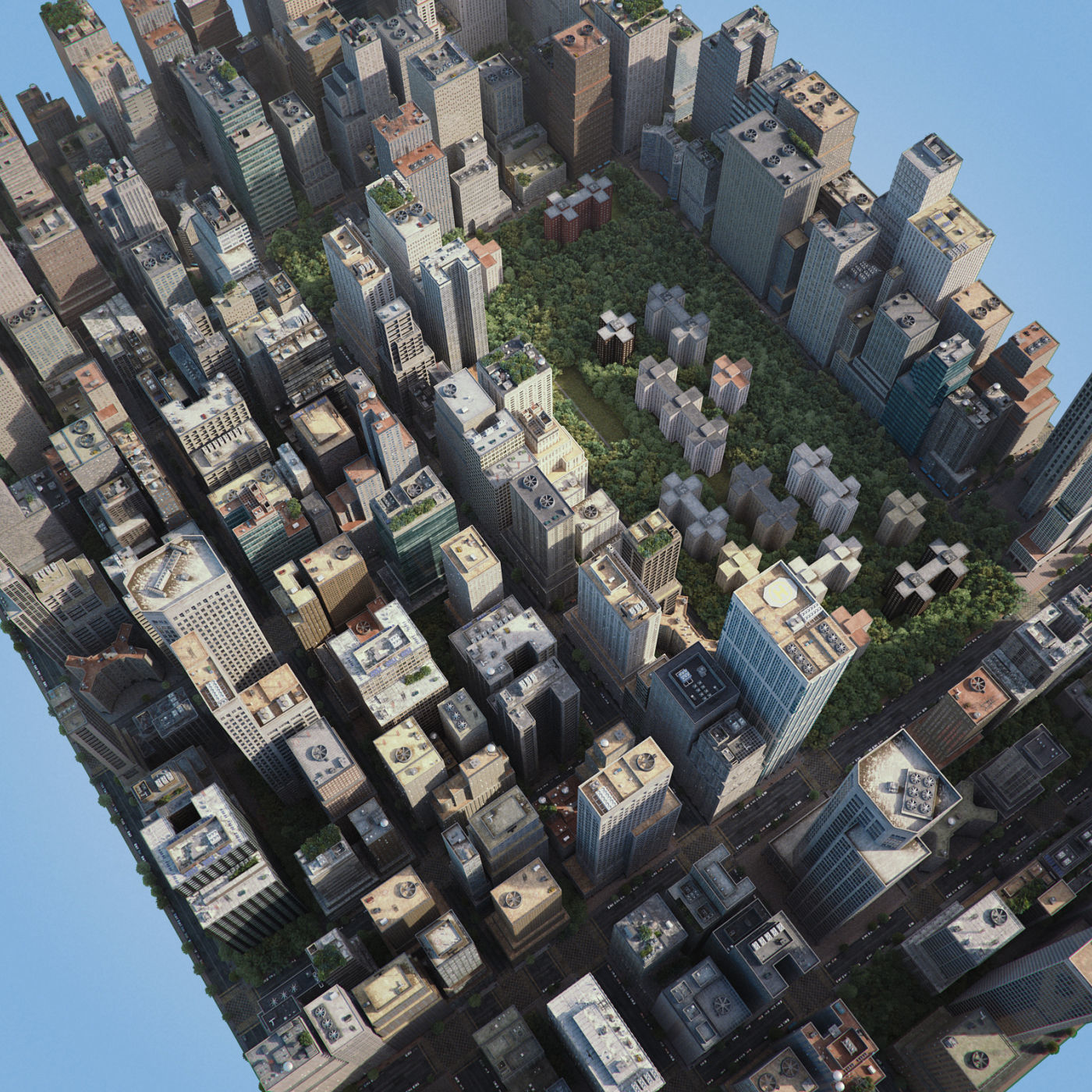Realistic City R1 3D model_9