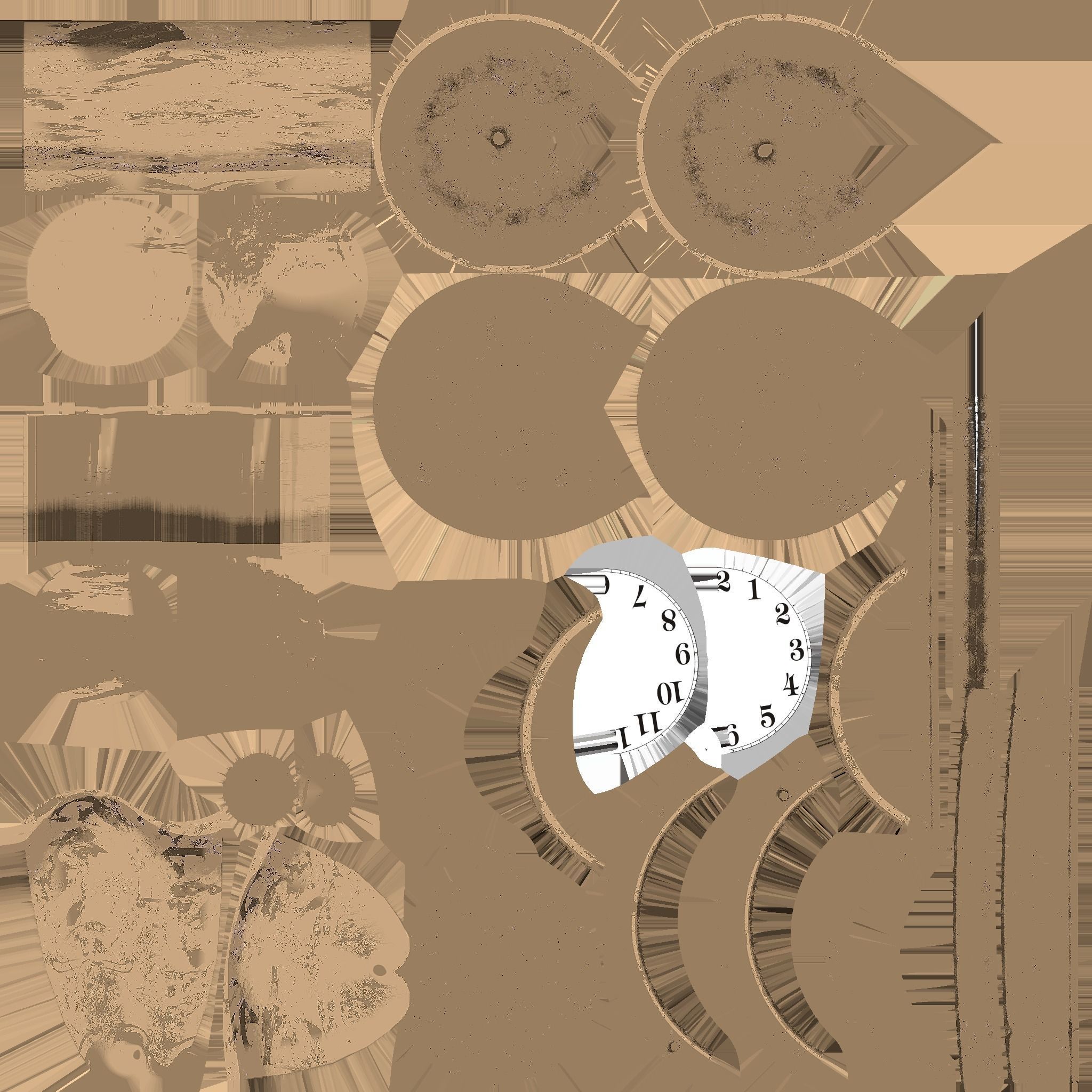 Vintage Alarm clock Low-poly 3D model_27