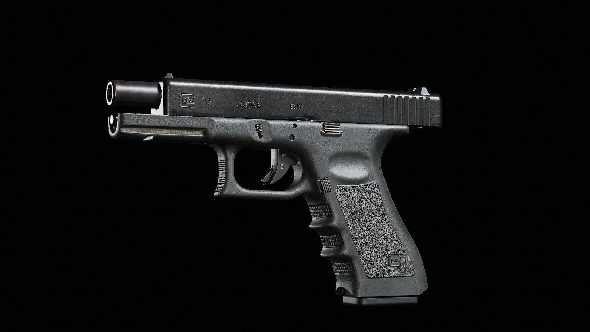 Glock17 Low-poly 3D model_10