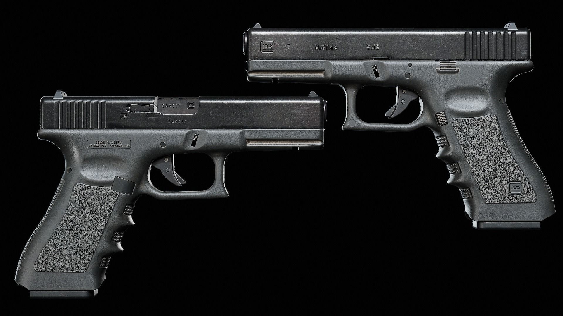 Glock17 Low-poly 3D model_11