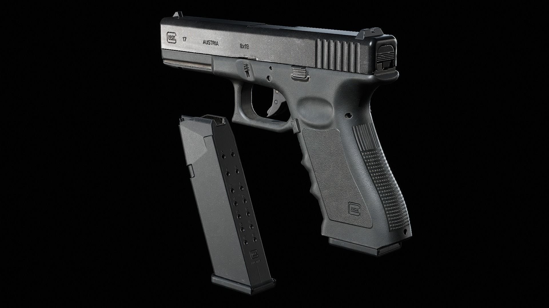 Glock17 Low-poly 3D model_5