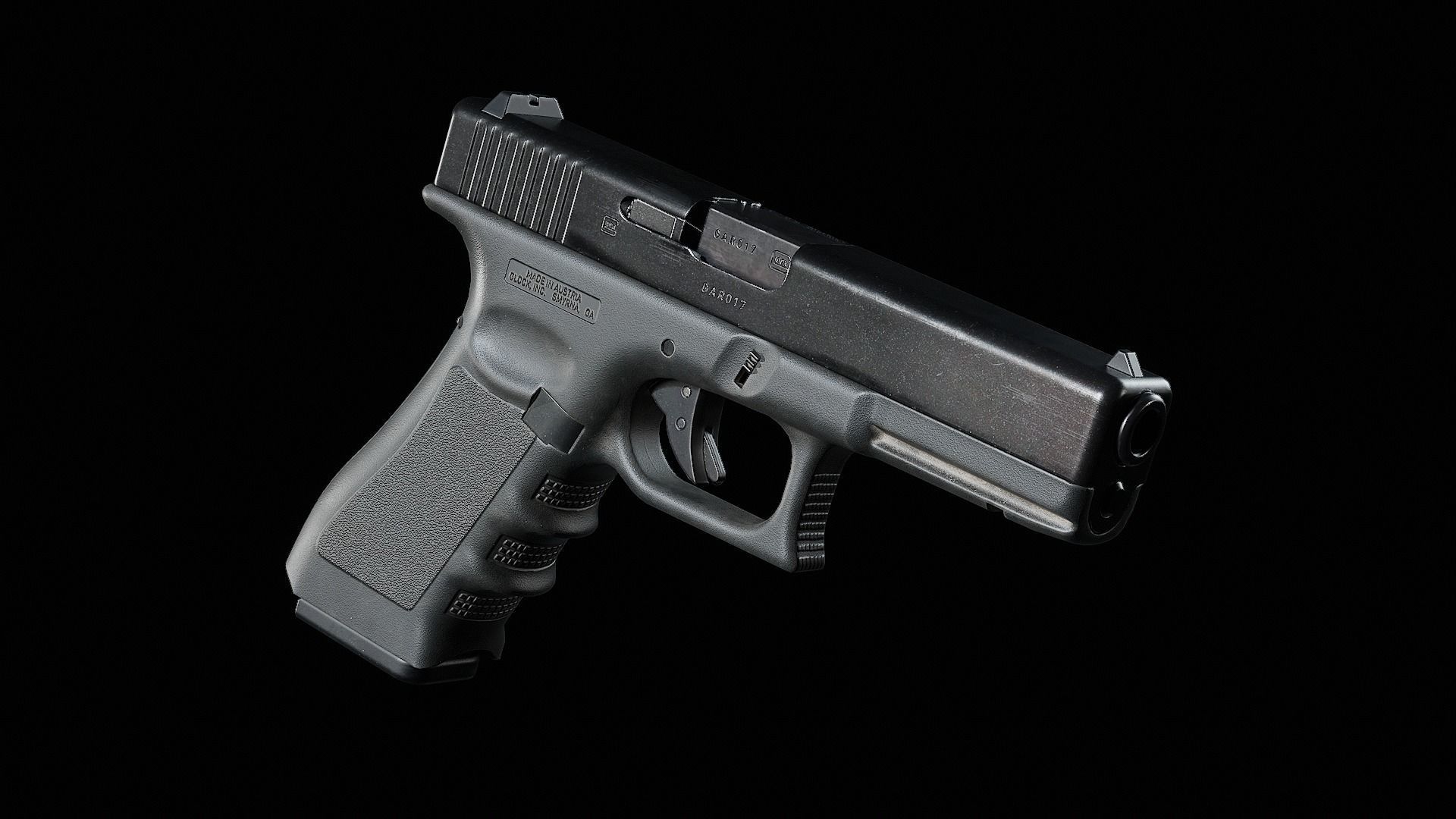 Glock17 Low-poly 3D model_9