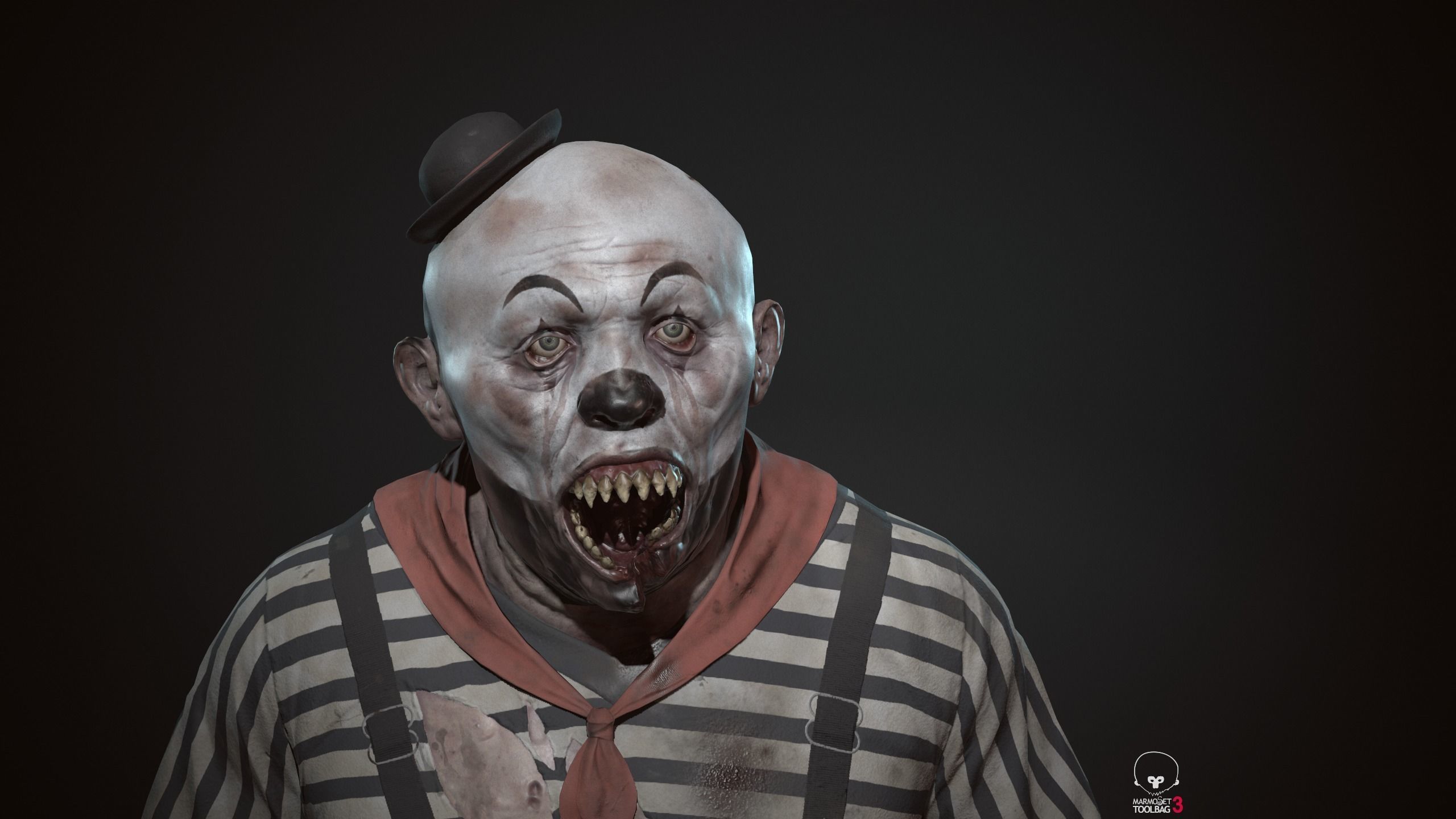 Evil Mime Low-poly 3D model