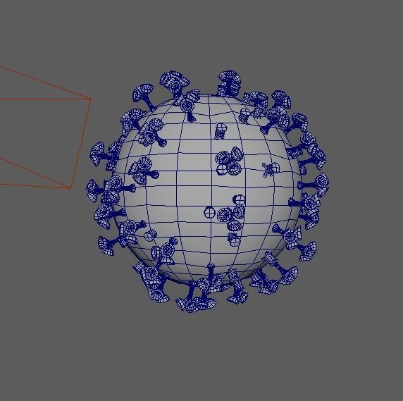 Corona virus 3d model Realistic Model Low-poly 3D model_2