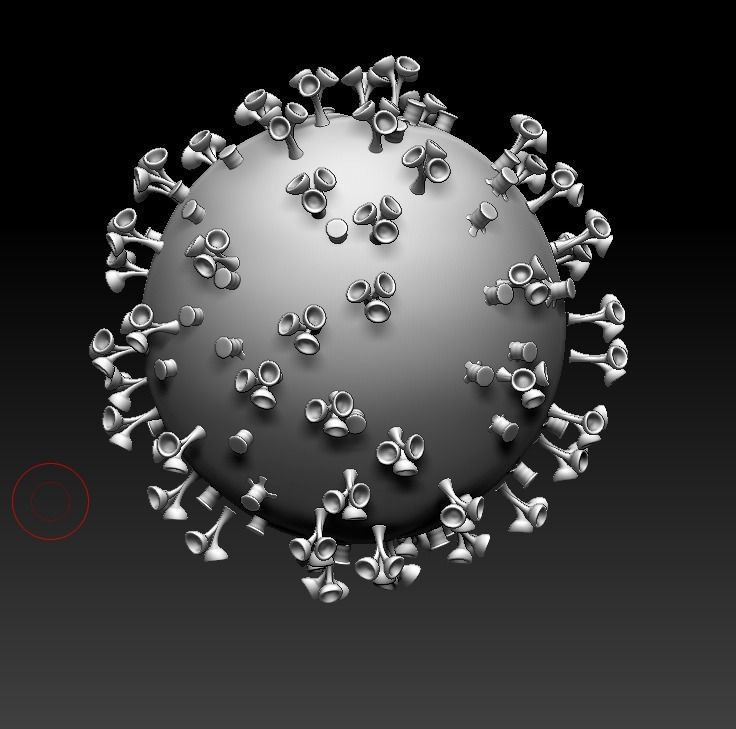 Corona virus 3d model Realistic Model Low-poly 3D model_3