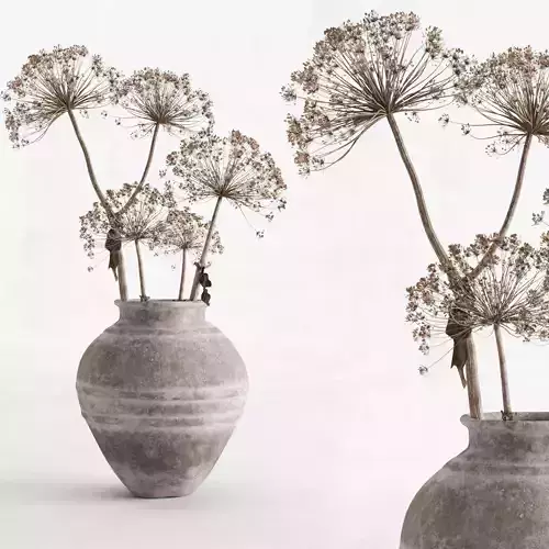 Hogweed In A Clay Vase 3D model