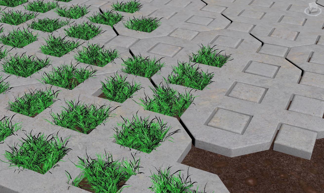 Grass  Eco parking 3D model_5