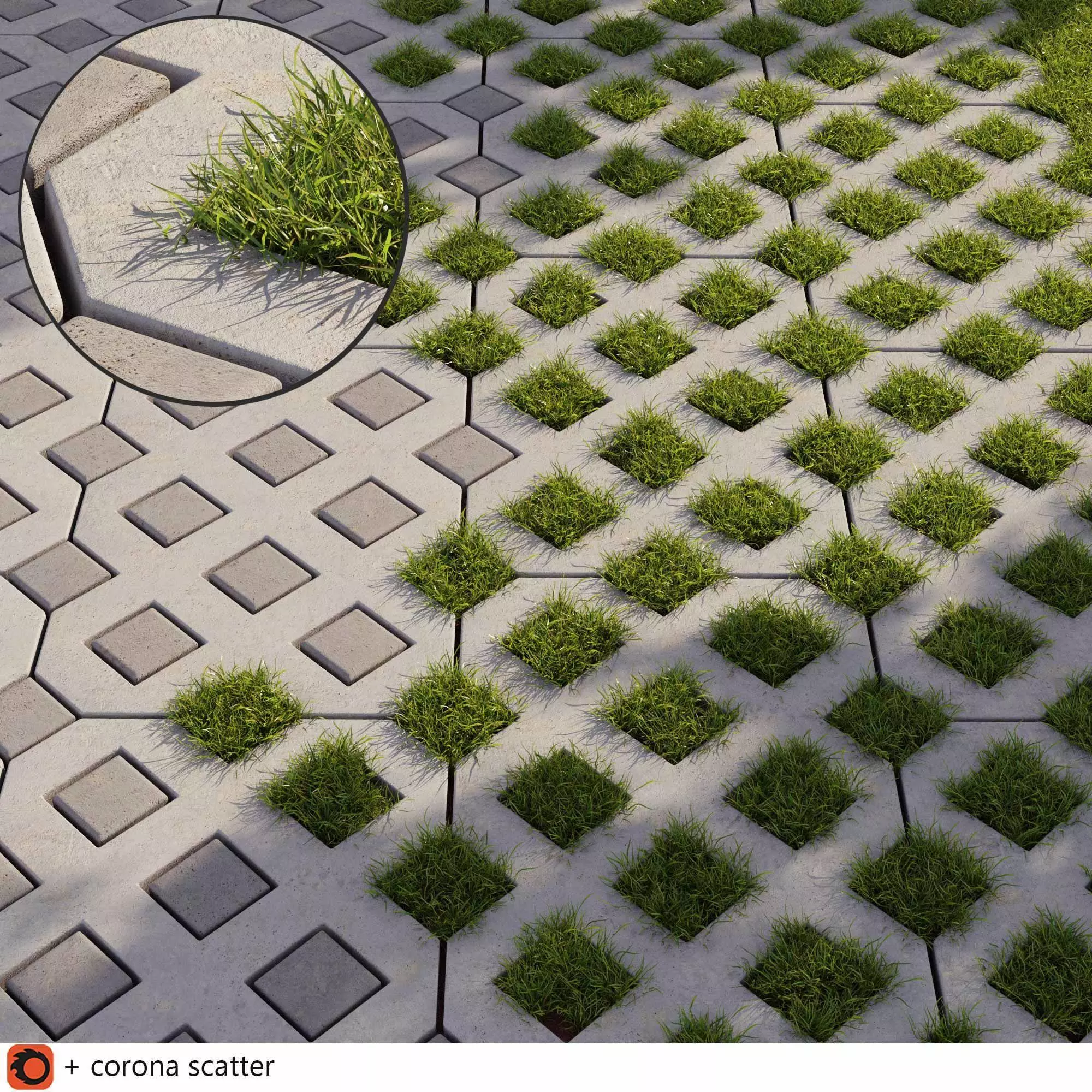 Grass  Eco parking 3D model_0