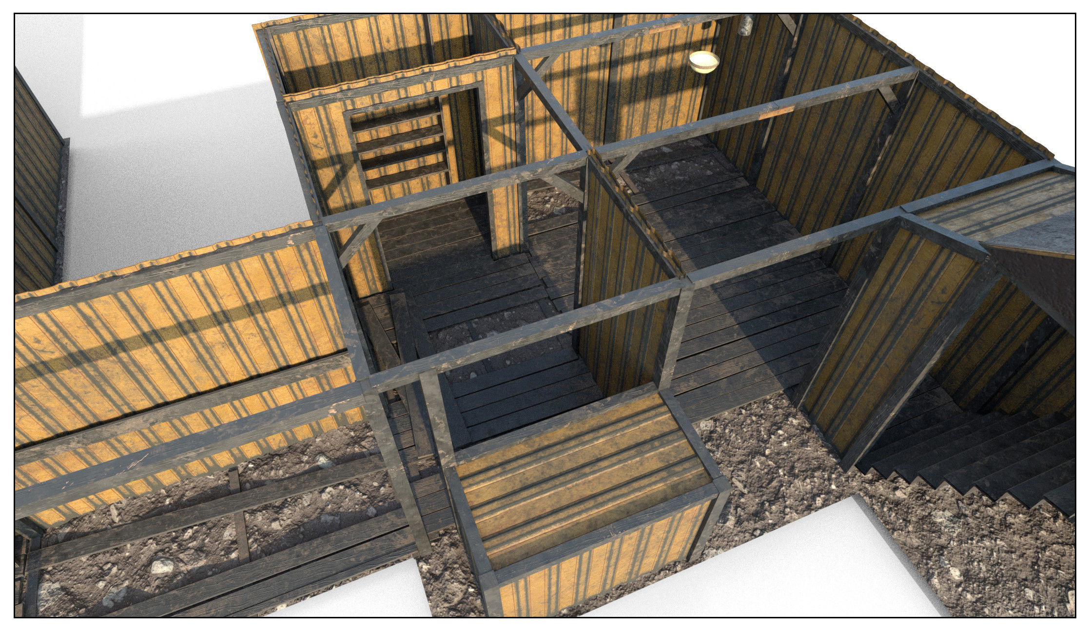 Abandoned Shelter base 02 Low-poly 3D model_5