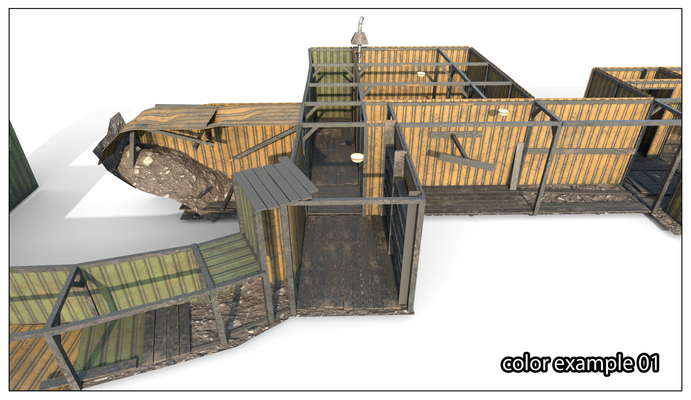 Abandoned Shelter base 02 Low-poly 3D model_11