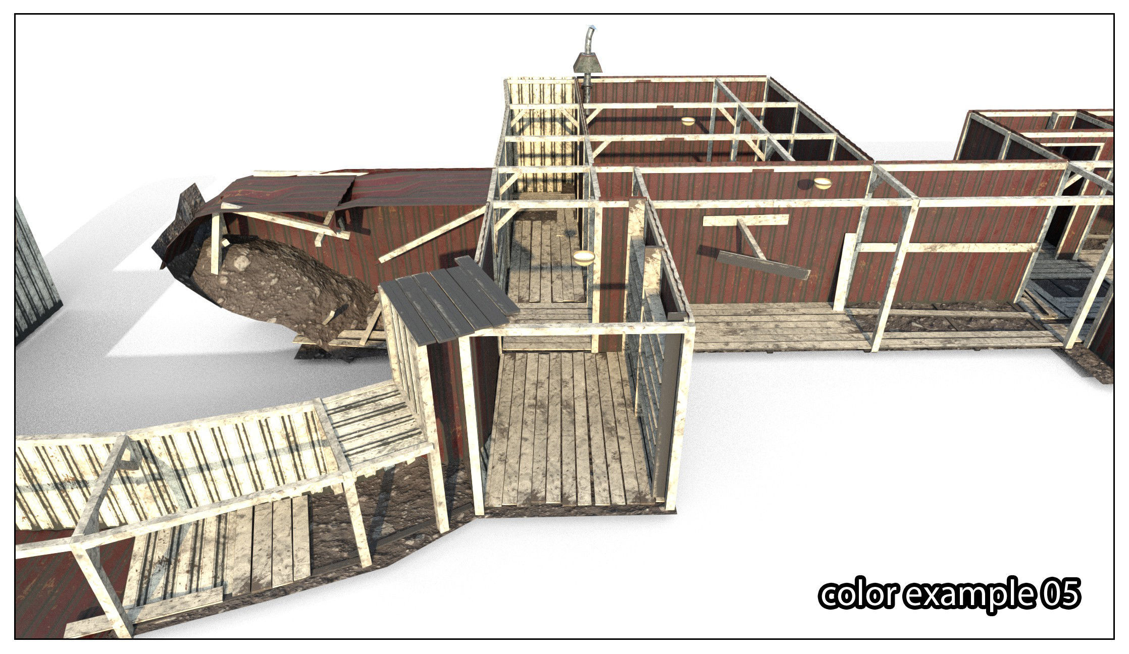 Abandoned Shelter base 02 Low-poly 3D model_15