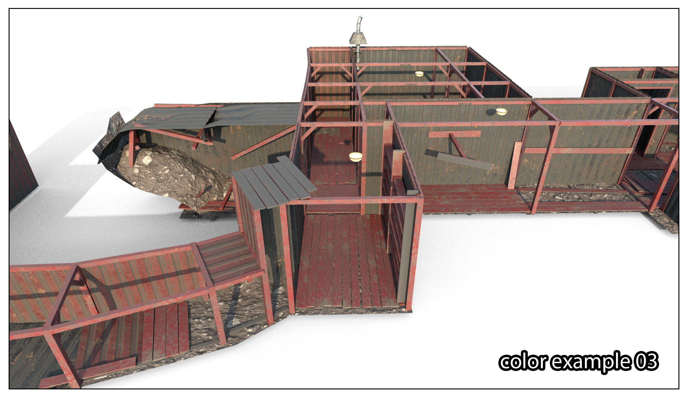 Abandoned Shelter base 02 Low-poly 3D model_13