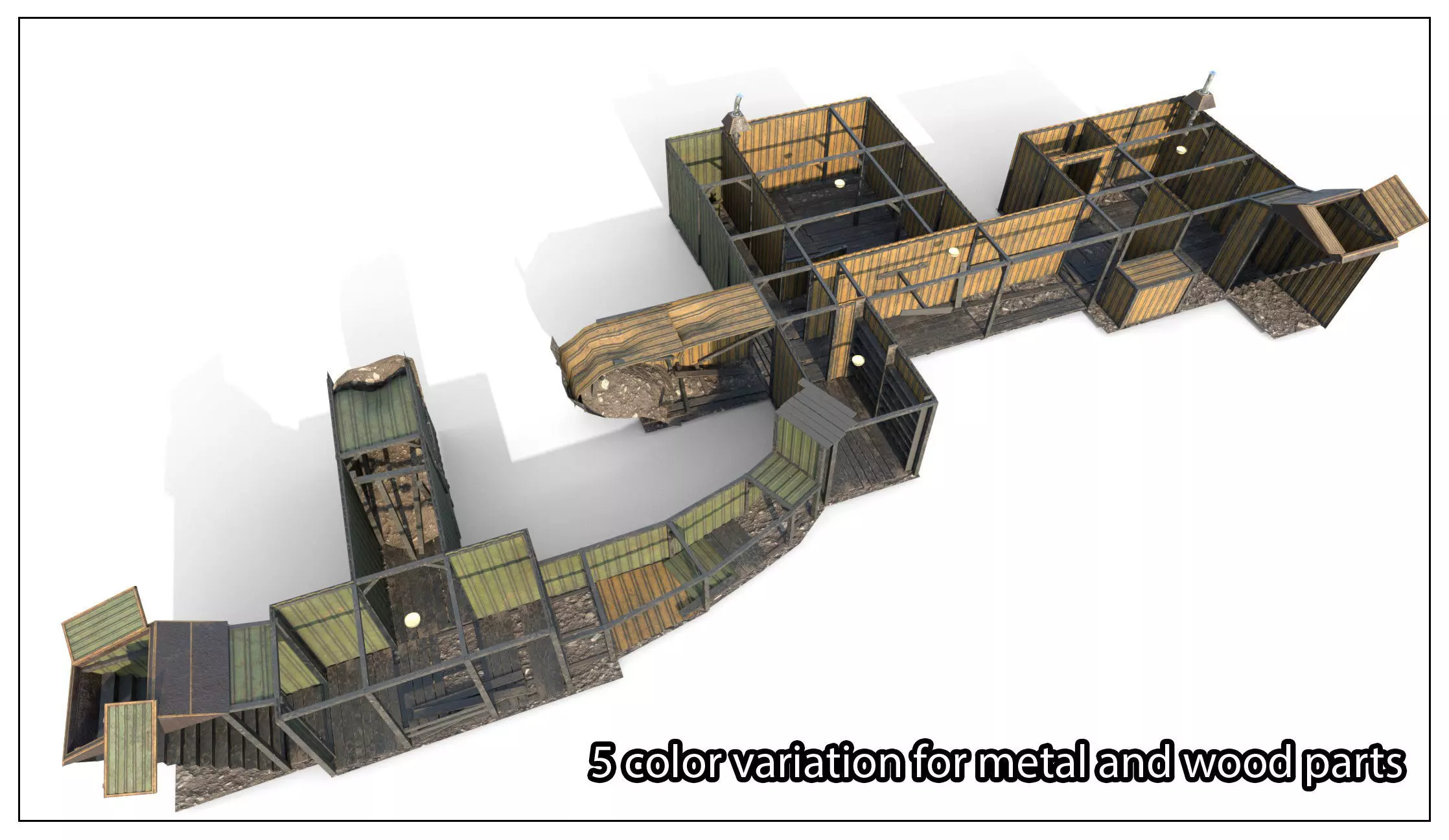 Abandoned Shelter base 02 Low-poly 3D model_0