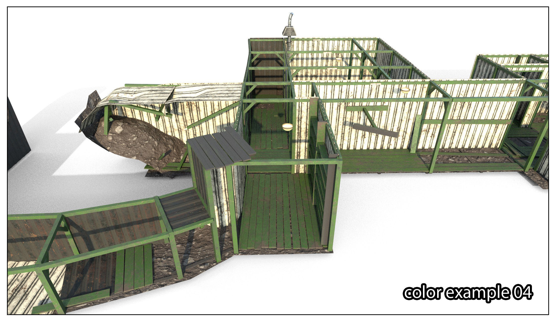 Abandoned Shelter base 02 Low-poly 3D model_14