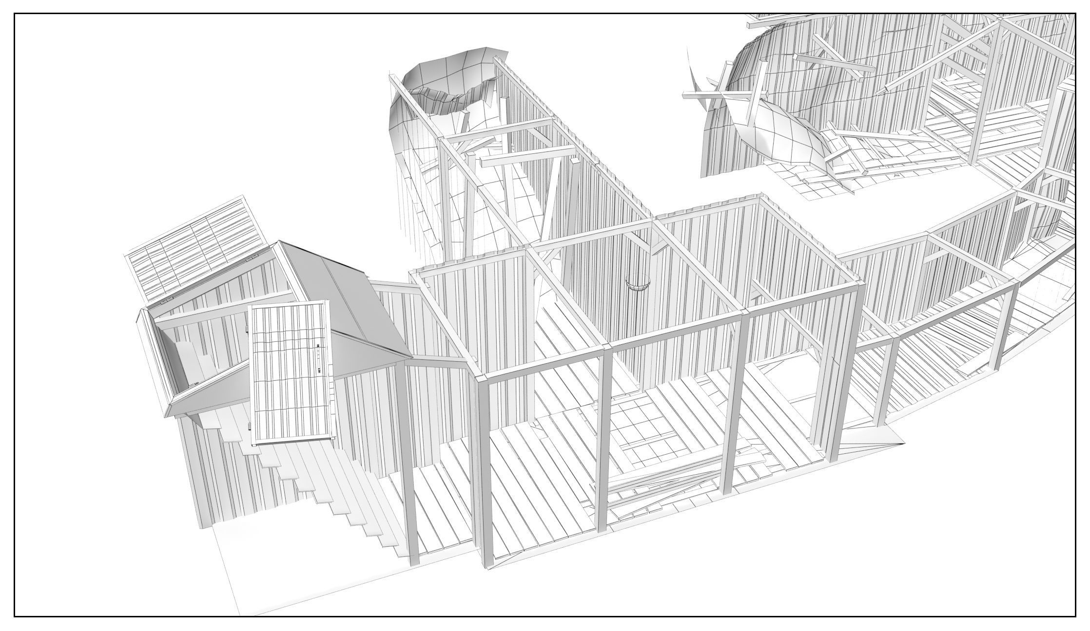 Abandoned Shelter base 02 Low-poly 3D model_10