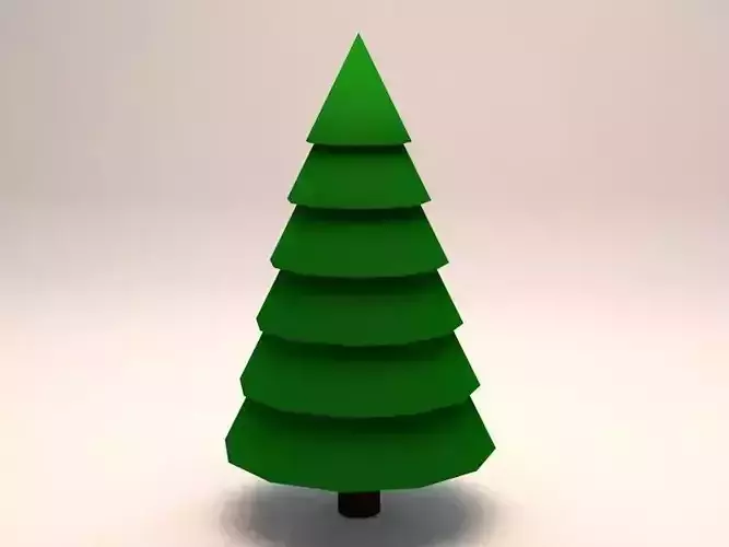 Large Pine Tree Low Poly Game Model