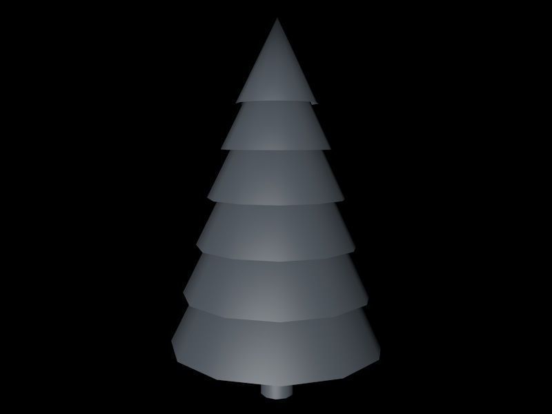 Large Snowy Pine Tree Low Poly Game Model Low-poly 3D model_3