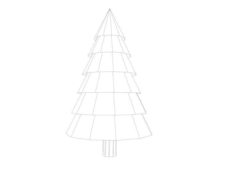 Large Snowy Pine Tree Low Poly Game Model Low-poly 3D model_5