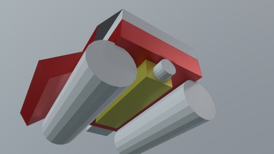 Toy Spaceship Low-poly 3D model_2