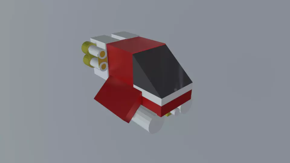 Toy Spaceship Low-poly 3D model_0