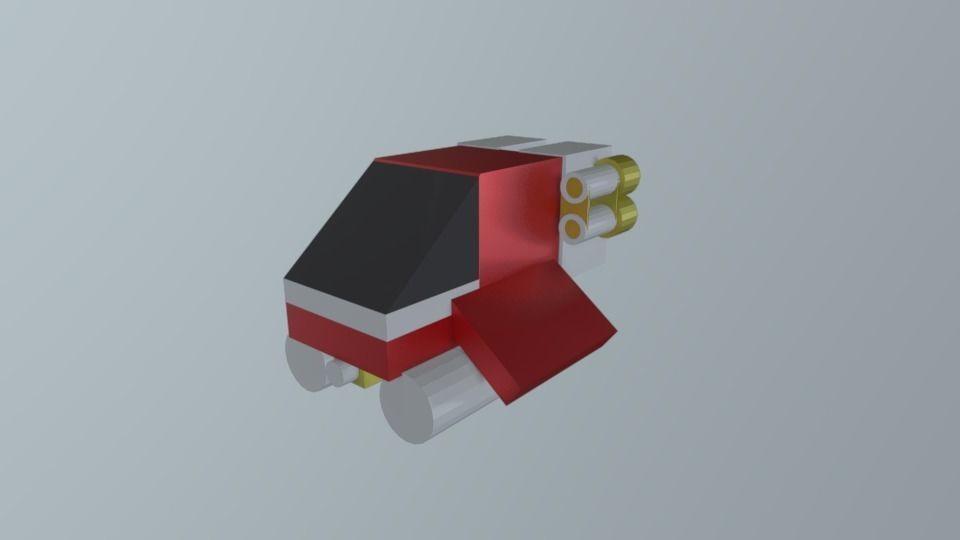 Toy Spaceship Low-poly 3D model_1